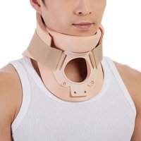 Cervical Orthosis - Foam & Fabric, Adjustable Size, Beige Color, Under 200g Weight, Hook And Loop Fastening | Neck Pain Relief, Post-surgical Recovery