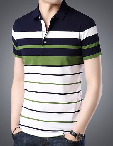 Men's Round Neck T-Shirt - Cotton Sizes S-XXL Colors: White Dark Navy Green | Slim Fit Short Sleeves Designed for Style