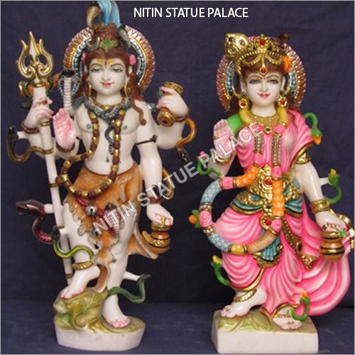 Marble Shiv Parvati Statue