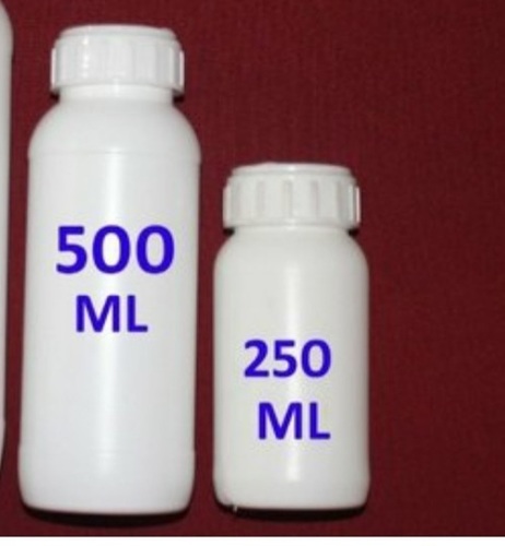 Pesticide HDPE Bottle - HDPE Material, 500ml & 250ml Sizes, Matte White Finish | Round Shape, Screw Cap Sealing, Recyclable Design