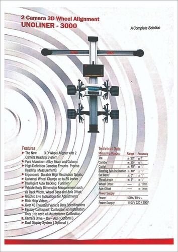 3D Wheel Alignment Machine - 220/440 Volt , 1-Year Warranty, Versatile Lift Design