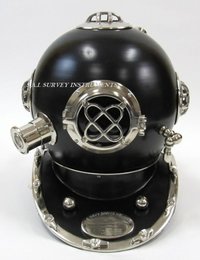 Black And Chrome Diver Helmet Mark Iv  Vintage Gift