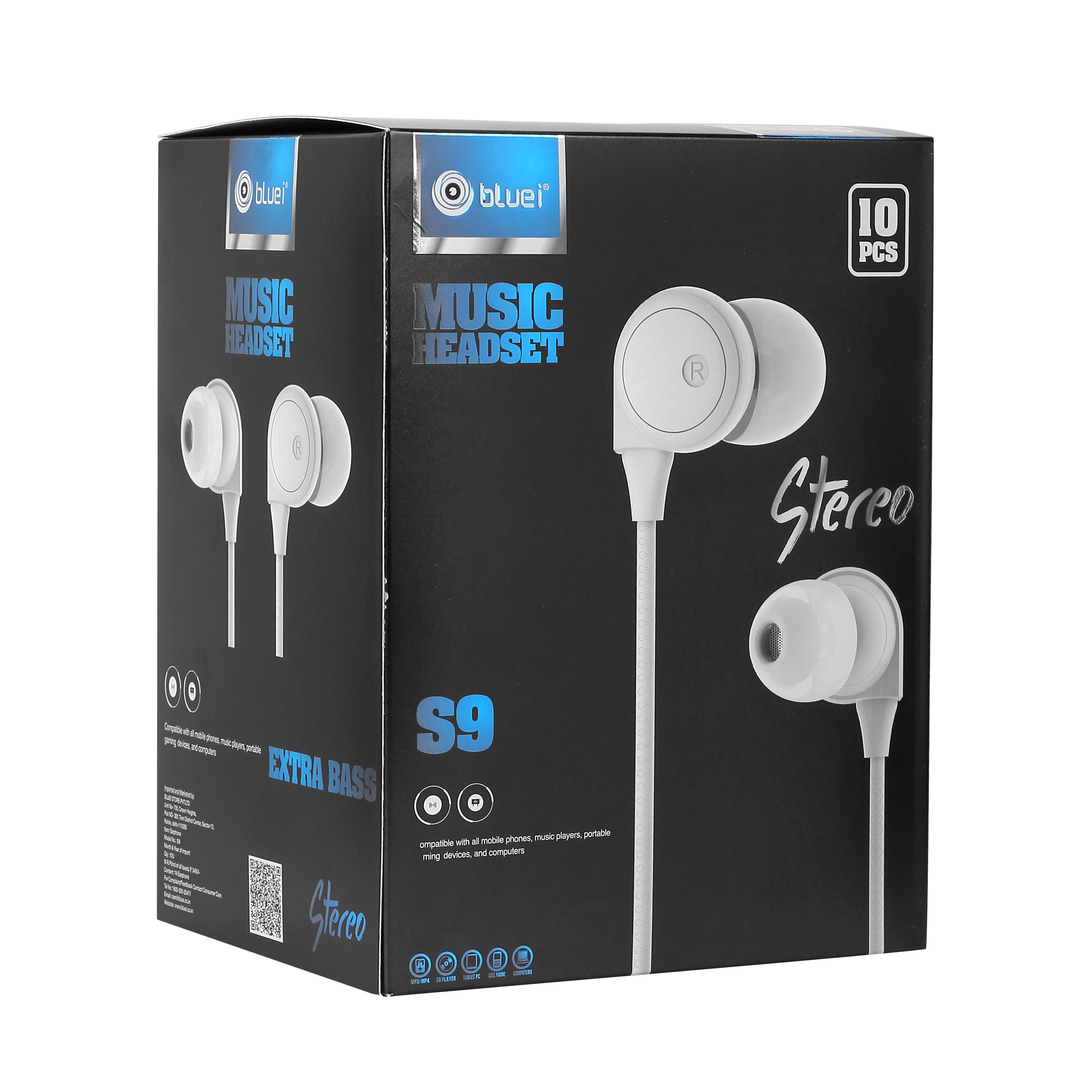 Bluei Shook S9 3.5mm Jack Heavy Bass Superior Sound Stereo Earphone