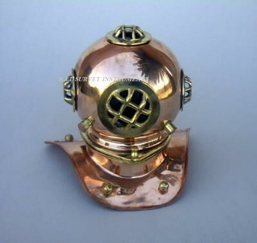 Copper & Brass Diving Helmet Table Decor Diver Helmet Vintage Shiny Polished Diving Helmet Collectible Decor Gift