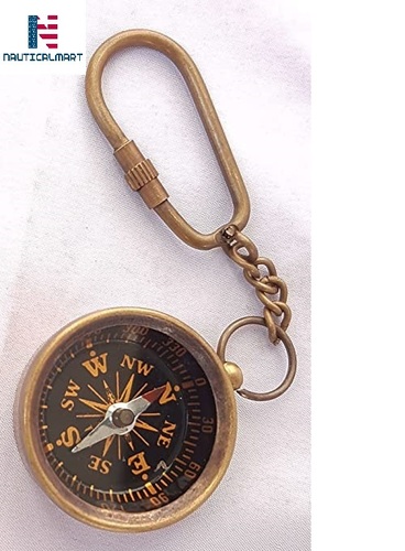Metal Brass Nautical Keychain Marine Compass Keychain Assorted Key Ring Gift