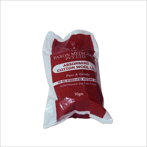 10gm Absorbent Cotton Wool - 100% Cotton White Color | Disposable Medical Grade Non-Recyclable Not Sterilized