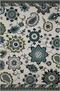 Keller Green Suzani Hand Tufted Carpet
