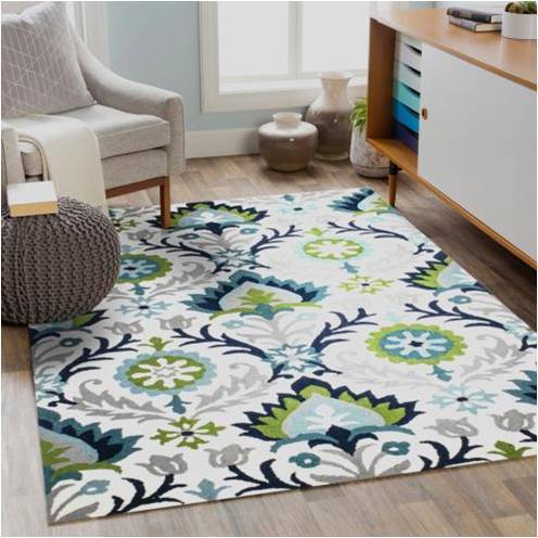 Lotty Green Suzani Hand Tufted Carpet