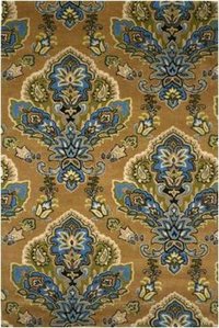 Chaz Beige Damask Hand Tufted Carpet