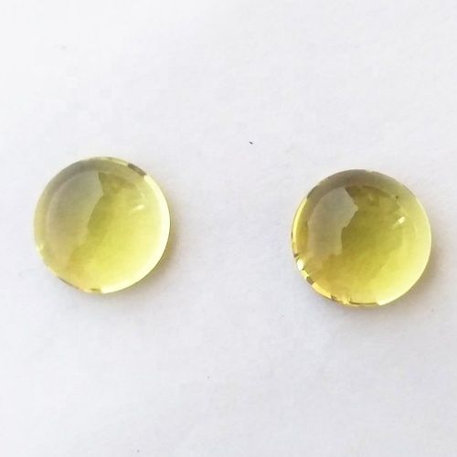 7mm Lemon Quartz Round Cabochon Loose Gemstones