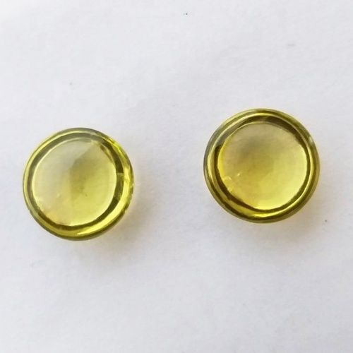 9mm Lemon Quartz Round Cabochon Loose Gemstones