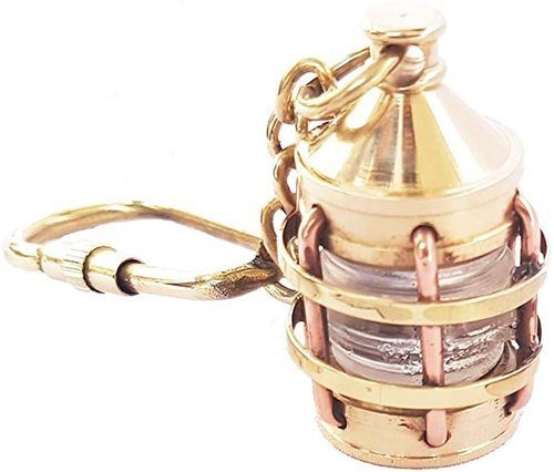 Steel Brass Lantern Keychain Nautical Lantern Key Chain Lamp Keyring Key Tag Gift