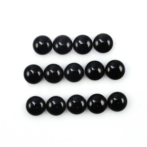 5mm Black Spinel Round Cabochon Loose Gemstones