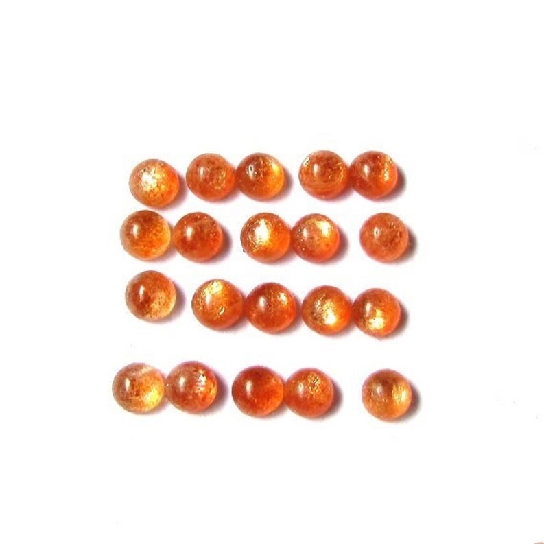 5mm Sunstone Round Cabochon Loose Gemstones