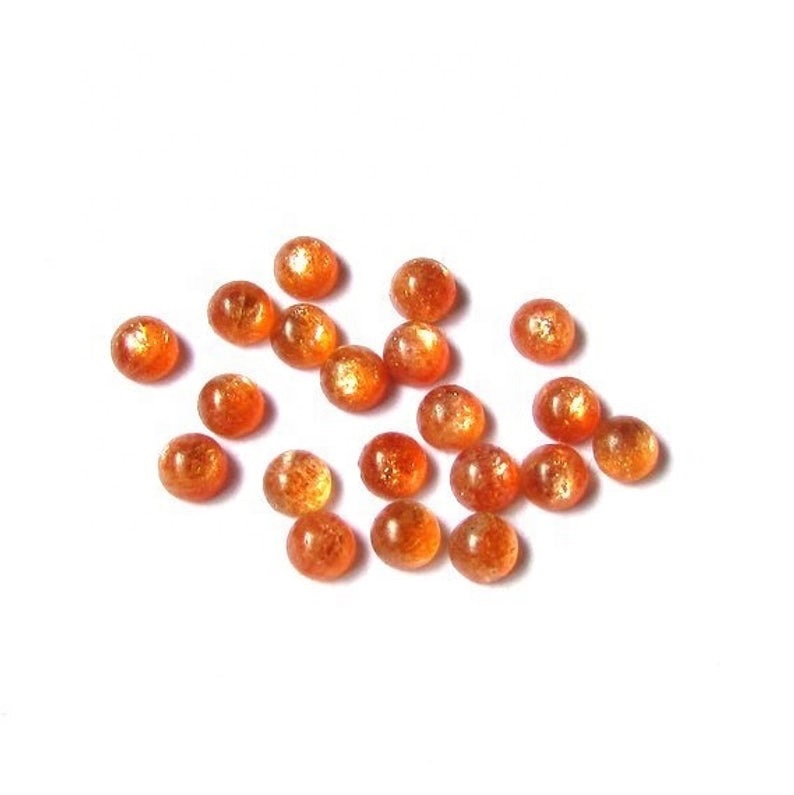 5mm Sunstone Round Cabochon Loose Gemstones