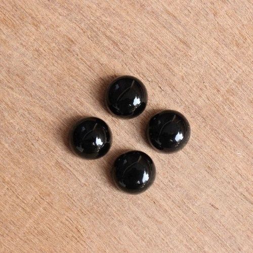 6mm Black Spinel Round Cabochon Loose Gemstones