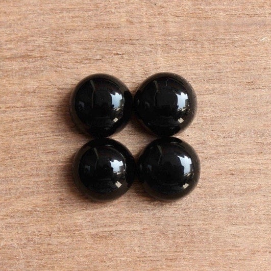 6mm Black Spinel Round Cabochon Loose Gemstones