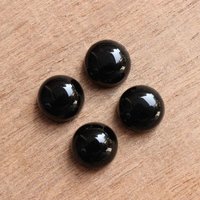 9mm Black Spinel Round Cabochon Loose Gemstones