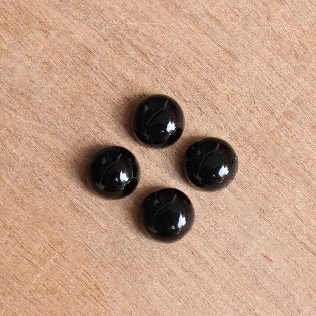 9mm Black Spinel Round Cabochon Loose Gemstones