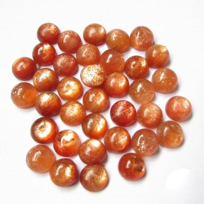 10mm Sunstone Round Cabochon Loose Gemstones