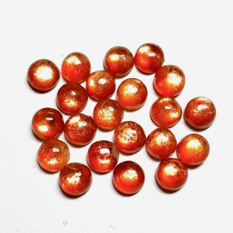 10mm Sunstone Round Cabochon Loose Gemstones