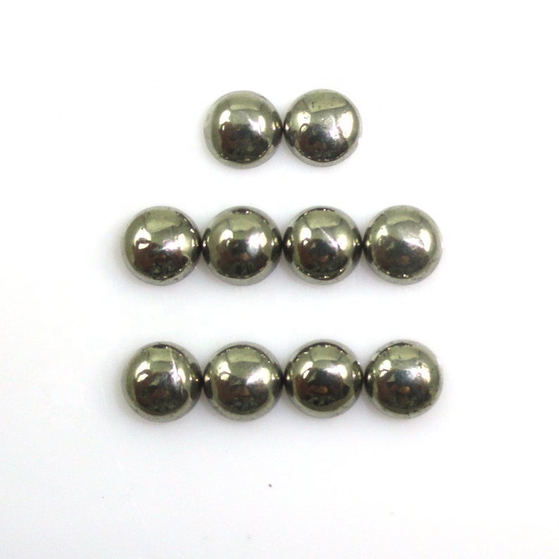 7mm Golden Pyrite Round Cabochon Loose Gemstones
