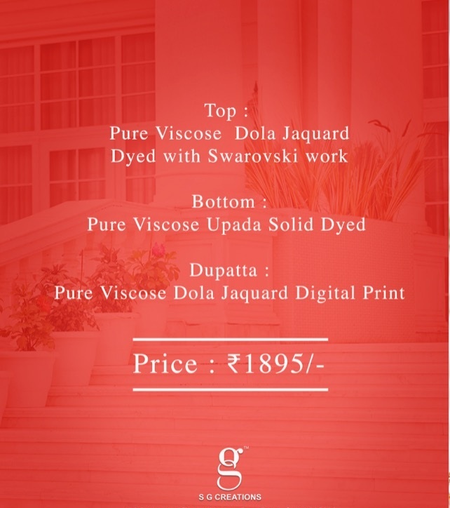 Glossy Arabella Viscose Dola Jacquard With Work Designer Suit Catalog