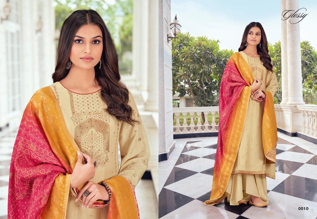 Glossy Arabella Viscose Dola Jacquard With Work Designer Suit Catalog
