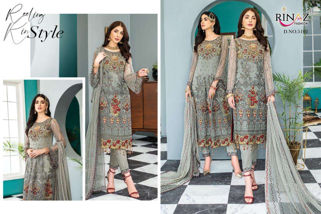 Rinaz Fashion Maryams Gold Vol 8 Georgette With Embroidery Work Pakistani Suit Catalog