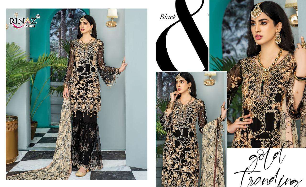 Rinaz Fashion Maryams Gold Vol 8 Georgette With Embroidery Work Pakistani Suit Catalog