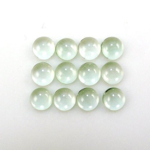 4mm Green Amethyst Round Cabochon Loose Gemstones