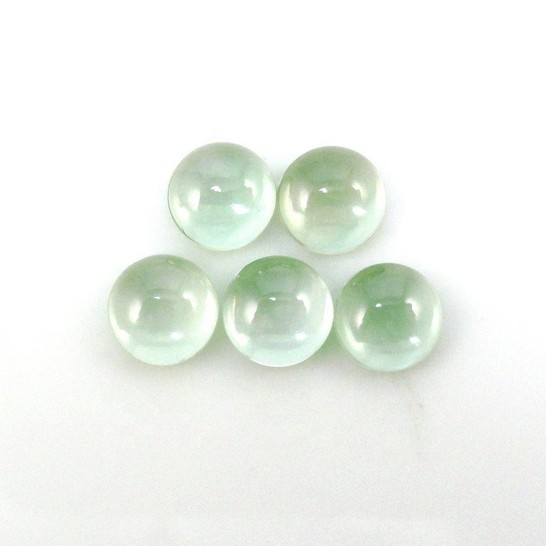 4mm Green Amethyst Round Cabochon Loose Gemstones