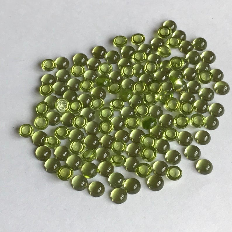 4mm Peridot Round Cabochon Loose Gemstones