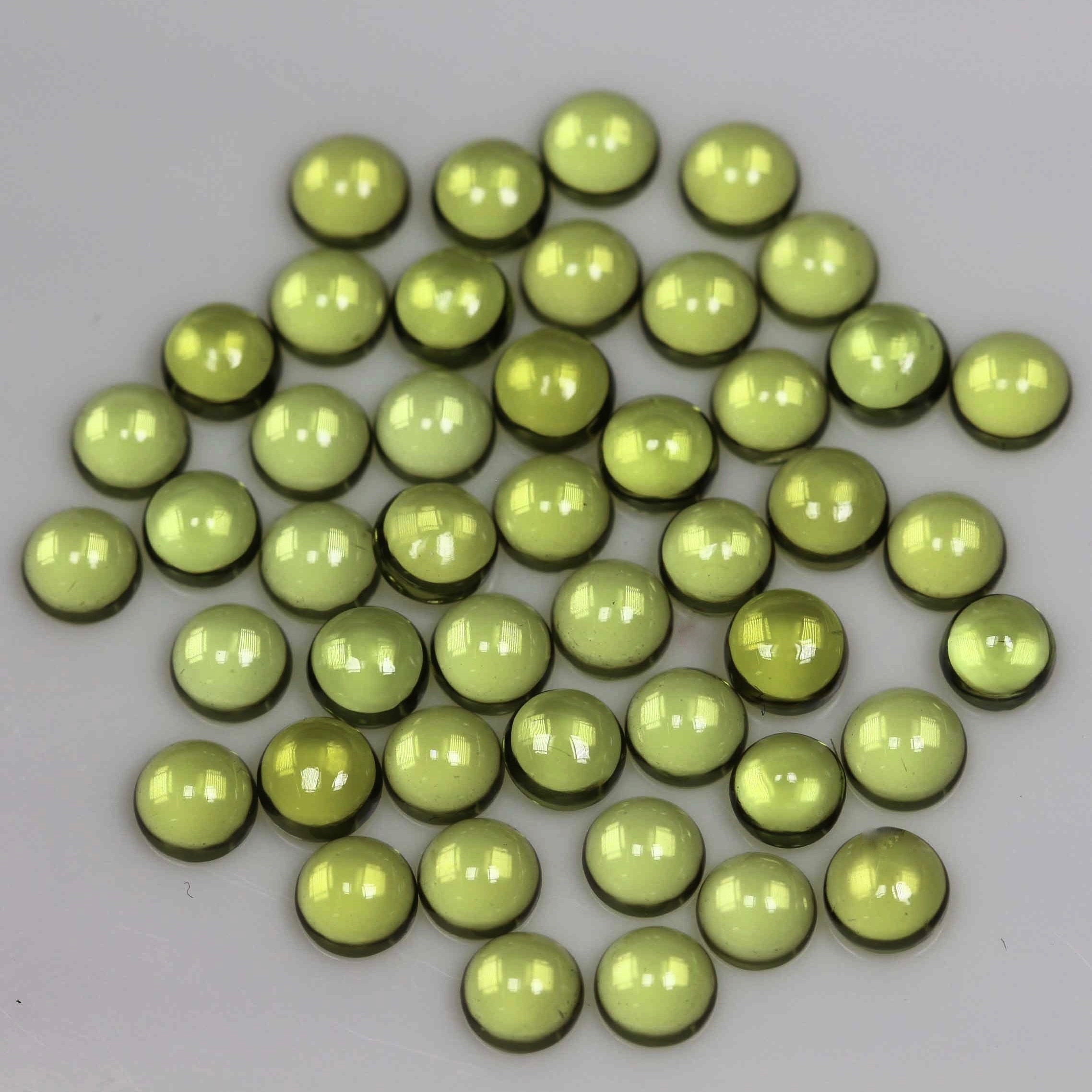 6mm Peridot Round Cabochon Loose Gemstones