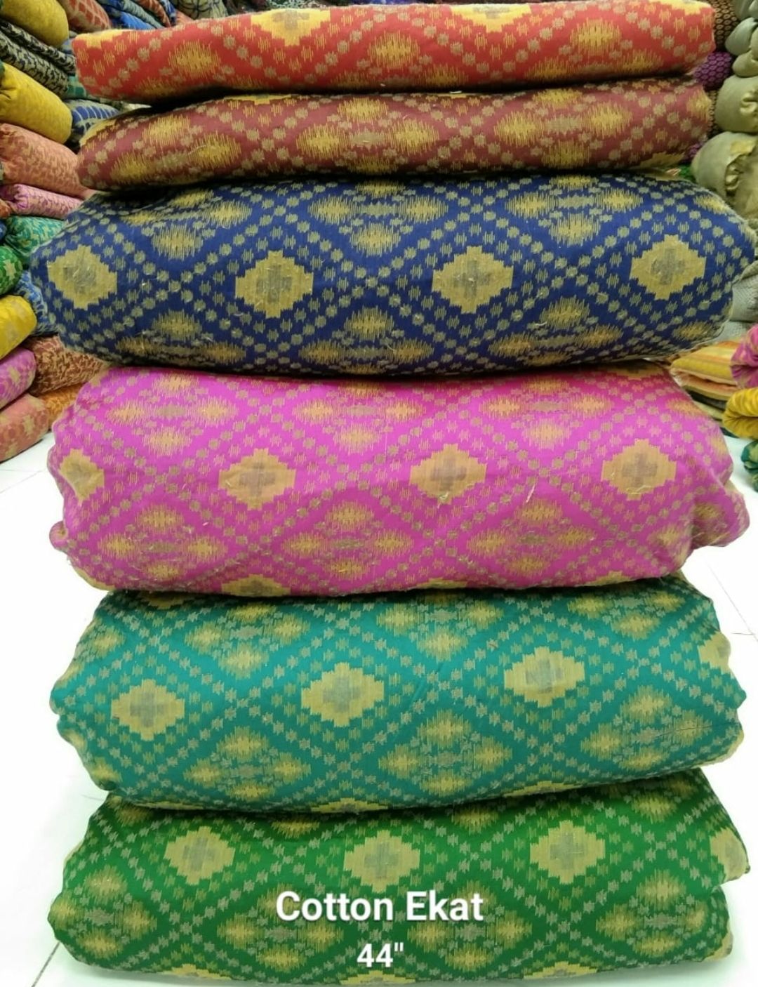 Cotton Ikat Jacquard Fabric