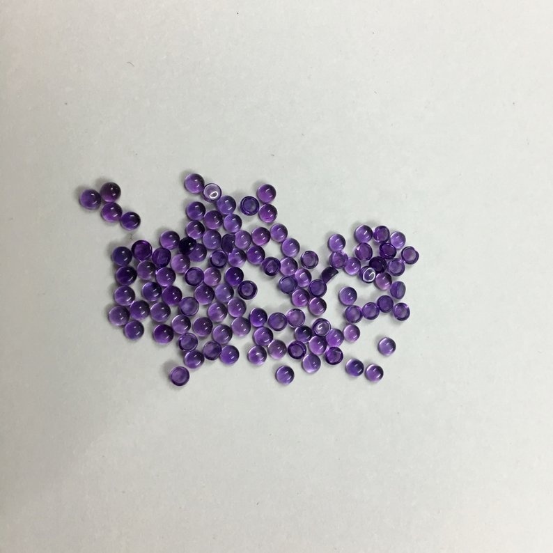 3mm African Amethyst Round Cabochon Loose Gemstones