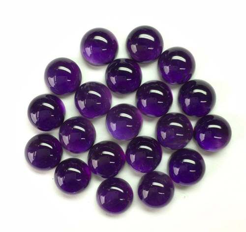 7mm African Amethyst Round Cabochon Loose Gemstones