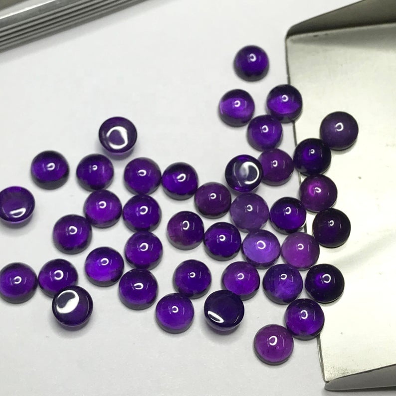 8mm African Amethyst Round Cabochon Loose Gemstones