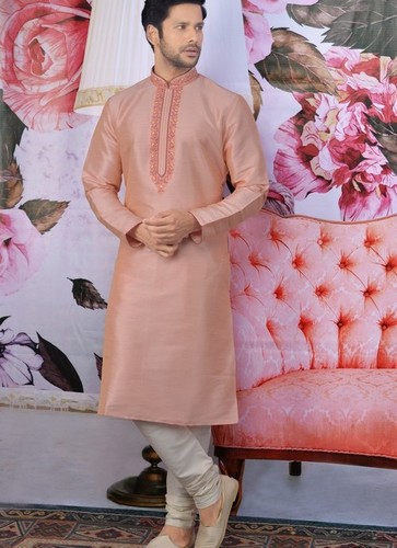 Designer Embroidery Work Festive Wear Kurta With Pajama Mens Wear Catalog Collection