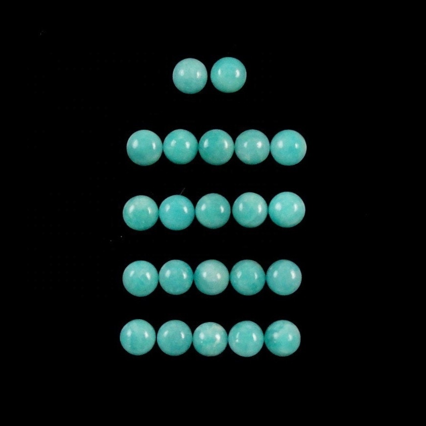 5mm Amazonite Round Cabochon Loose Gemstones