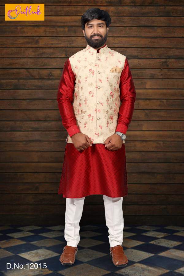 Outlook Vol 12 Festive Wear Kurta Pajama With Jacket Mens Wear Collection