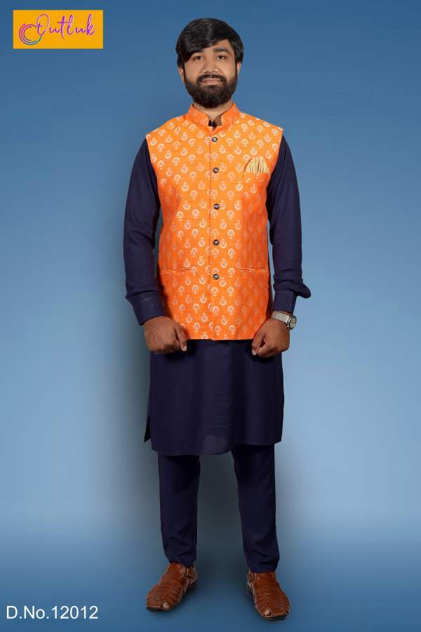 Outlook Vol 12 Festive Wear Kurta Pajama With Jacket Mens Wear Collection
