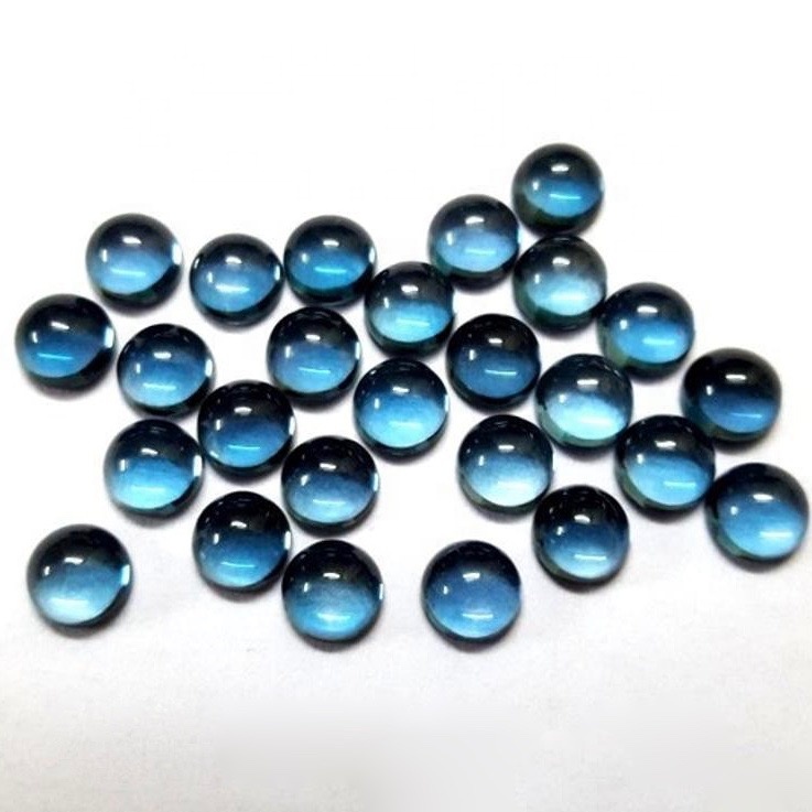 6mm London Blue Topaz Round Cabochon Loose Gemstones