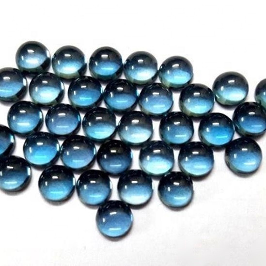 8mm London Blue Topaz Round Cabochon Loose Gemstones