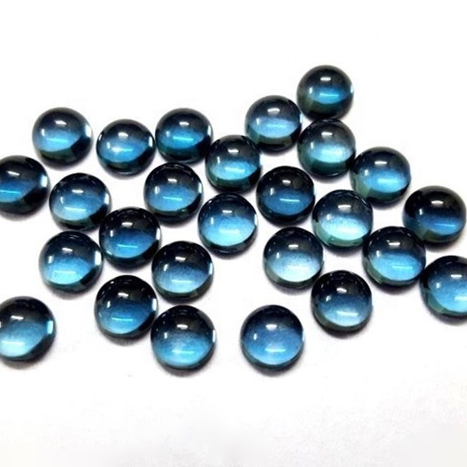8mm London Blue Topaz Round Cabochon Loose Gemstones