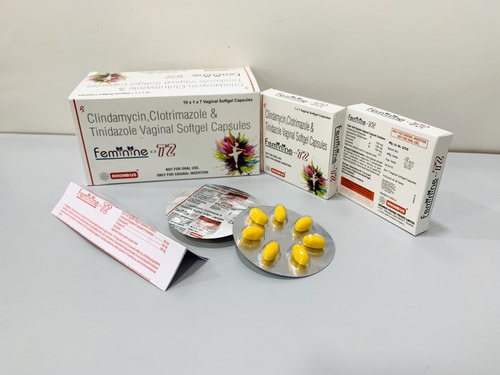Clindamycin, Clotrimazole, Tinidazole Soft gelatin Vaginal Cap By RHOMBUS PHARMA PVT. LTD.