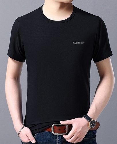 Men's Round Neck Half Sleeve Black T-Shirt