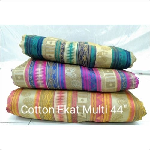 Cotton Ikat Multi Color Washed Fabric