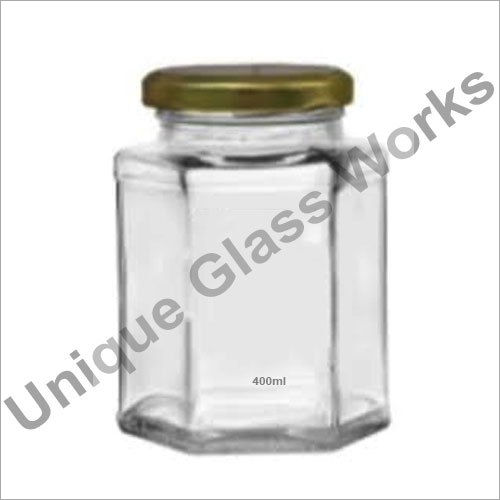 400 ml Hexagonal Glass Jars