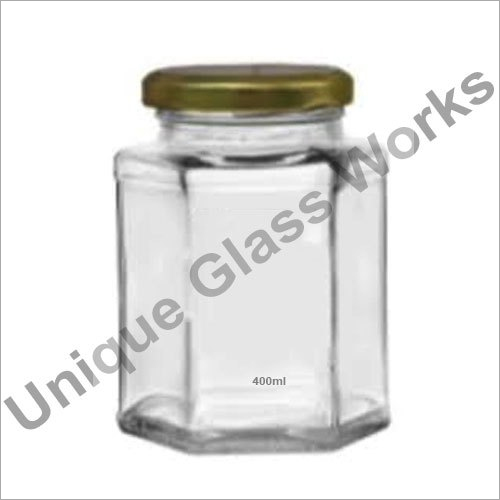 400 ml Hexagonal Glass Jars